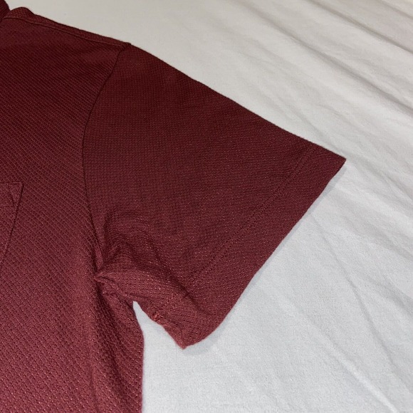 Mack Weldon Shirt men's Large Polo Short Sleeve Red Lightweight Performance Logo - Picture 6 of 11